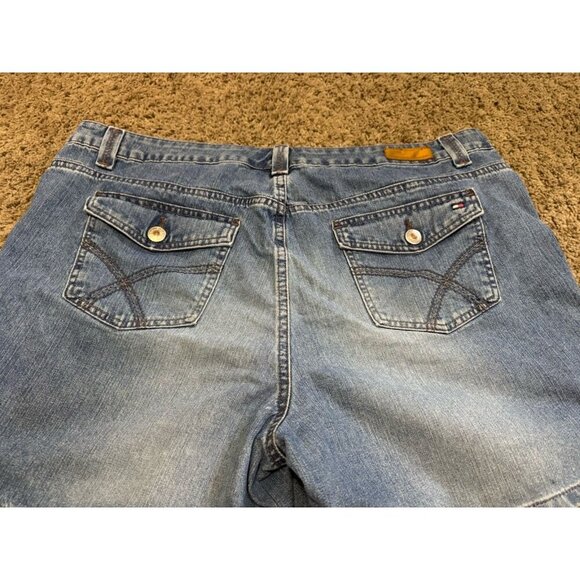 TOMMY HILFIGER Vintage Jean Denim Shorts 2000’s Y2k Beach Casual Vacation Sz 20 - Picture 9 of 12